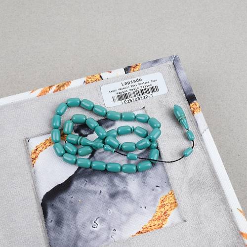 Katalin Eski Bowling Topu Obje Kaps�l Kesim 7x11mm Tebih - Turkuaz