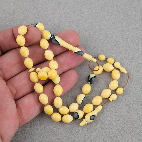 Bilardo Topu Obje Katalin Sar� Beyzi Kesim 7.5x10mm Tesbih