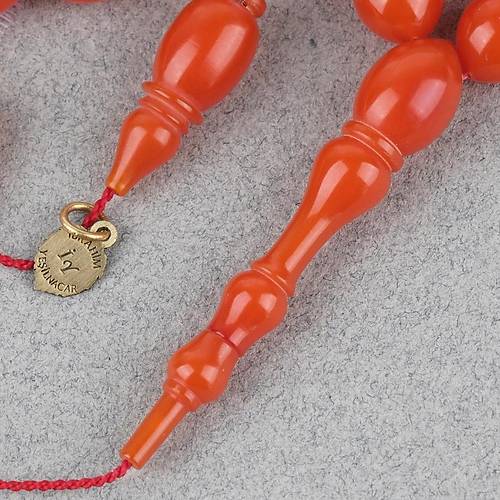 Kadim Katalin Eski amdan Obje Beyzi Kesim 8x10.5mm Tesbih