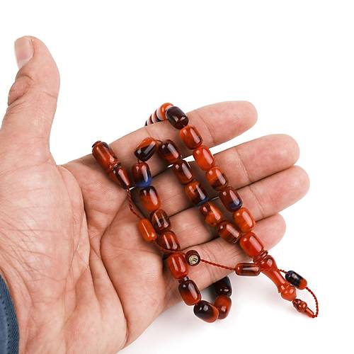 S�kma Kehribar Eski �ubuk Kaps�l Kesim 8x12mm Tesbih