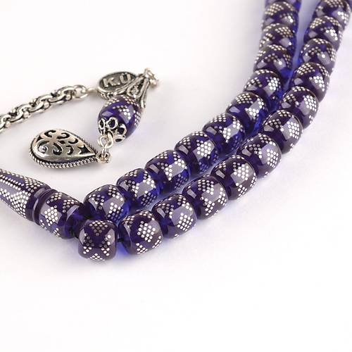 Ate Kehribar 925Ayar Gm akm ve Pskl F Kesim Bilek Boy 7.5x8mm Tesbih
