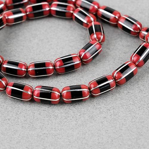 Erzurum Oltu 6 Yarma Katalin leme 925Ayar Gm Pskl, lemeli Nakka mame Kapsl Kesim 6.5x11mm Tesbih