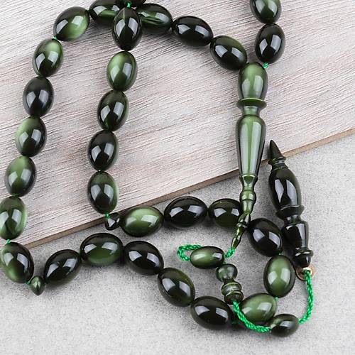 Frans�z Galalit 1940 Usta ��i �mzal� Yumurta Kesim 8x11.5mm Tesbih