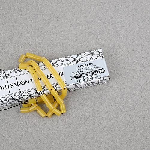 S�kma Kehribar Bilek Boy Kesme Kesim 5x9mm Tesbih -Sar�