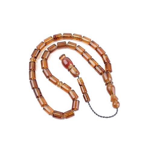 Sumatra Kaya Damla Kehribar Kapsl Kesim 9.5x14mm Tesbih