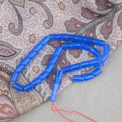 U�ak Cam� Kesme Kesim 7x10mm Tesbih P�sk�ls�z Koyu Mavi