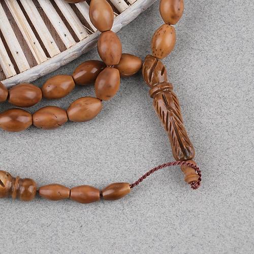 Kuka Ger�ek Do�al Lapisdo �mzal� ��lemeli �mame Beyzi Kesim 8x12mm Tesbih