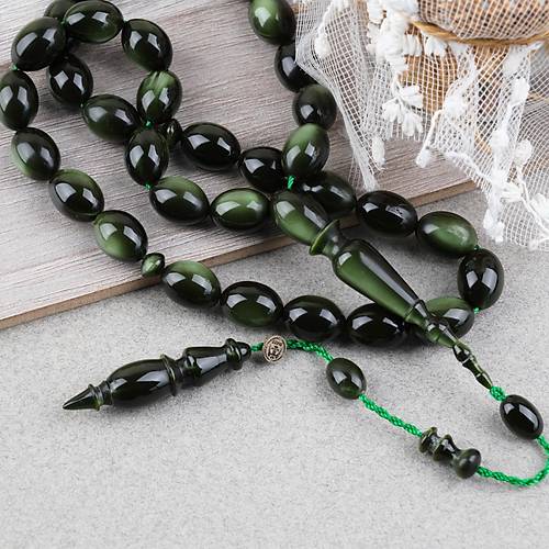 Frans�z Galalit 1940 Usta ��i �mzal� Yumurta Kesim 8x11.5mm Tesbih