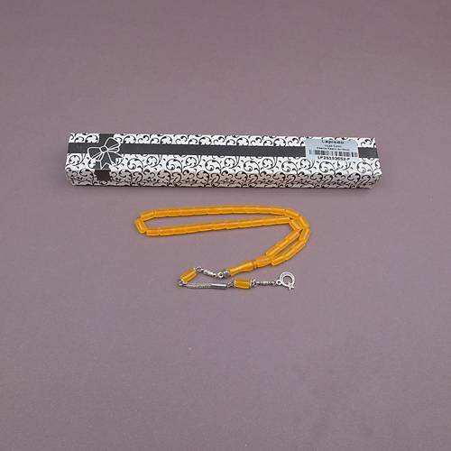 U�ak Cam� Kesme Kesim 6x10mm Tesbih Alpaka P�sk�ll� A��k Turuncu
