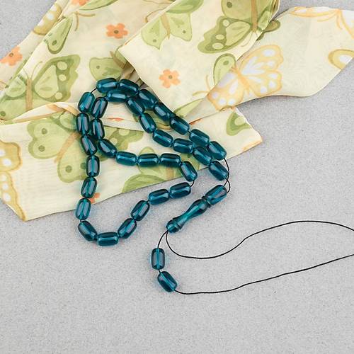 Ate� Kehribar Kaps�l Kesim 7x11mm Tesbih P�sk�ls�z Z�mr�t Ye�ili