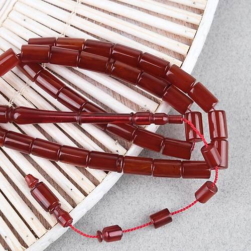 Osmanl� S�kma Kehribar A��zl�ktan D�nem Yap� Kesme Kesim 6x10mm Tesbih