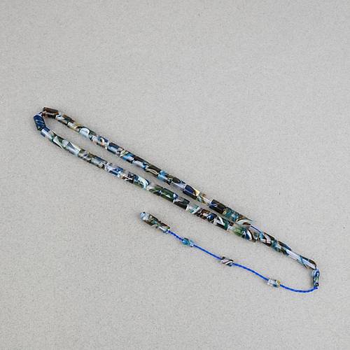 Arizona Katalin Sistemli Kesme Kesim 7x11mm Tesbih - Mavi Siyah