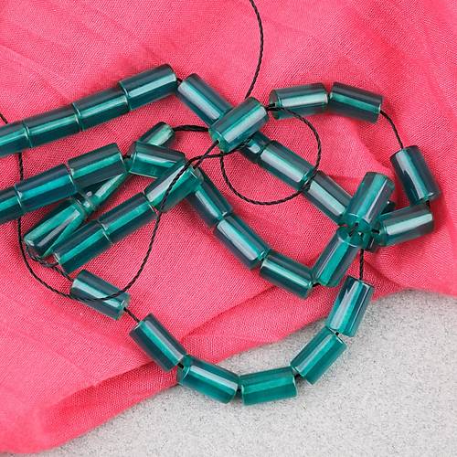 S�kma Kehribar Kesme Kesim 6x10mm Tesbih P�sk�ls�z A��k Ye�il