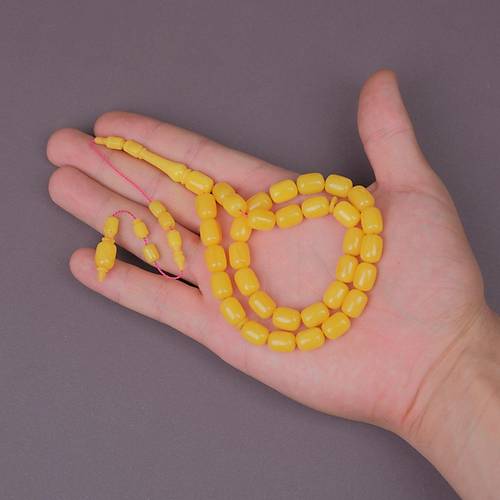 �brahim Atasever Usta ��i �mzal� Bel�ika Katalin Kaps�l Kesim 9x12mm Tesbih - Sar�