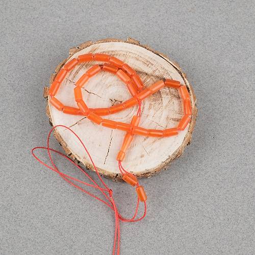 U�ak Cam� Kesme Kesim 4x8mm Tesbih - Turuncu