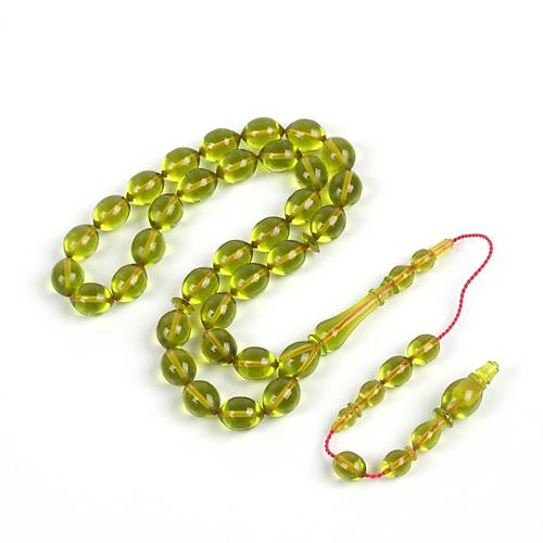 Katalin ubuk Kanada Beyzi Kesim 8x10.5mm Tesbih -effaf Yeil