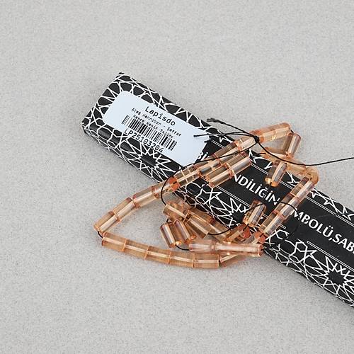 Ate� Kehribar Kesme Kesim 7x11mm Tesbih -G�l Kurusu �effaf