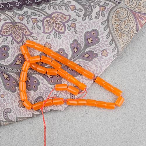 U�ak Cam� Kesme Kesim 7x10mm Tesbih P�sk�ls�z Turuncu
