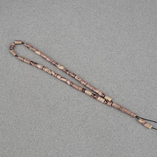 S�kma Kehribar Kesme Kesim 4x7mm Tesbih- Kahverengi-Bej