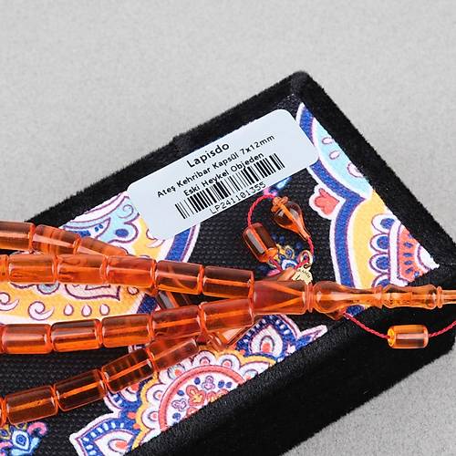 Ate� Kehribar Eski Heykel Objeden Kaps�l Kesim 7x12mm Tesbih