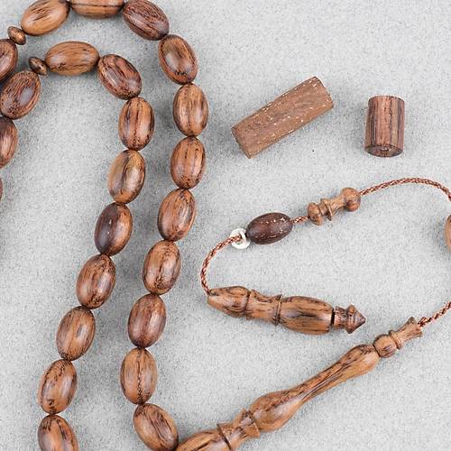 Abanoz Aac Kahverengi Badem Kesim 8x13mm Tesbih