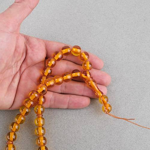 Ate� Kehribar K�re Kesim 1mm Tesbih - Bal Sar�s� P�sk�ls�z