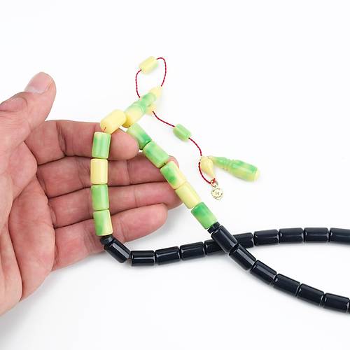 Katalin Dinlenmi� �ift Renk Usta ��i �mzal� Yumu�ak Kesme Kesim 8x13mm Tesbih