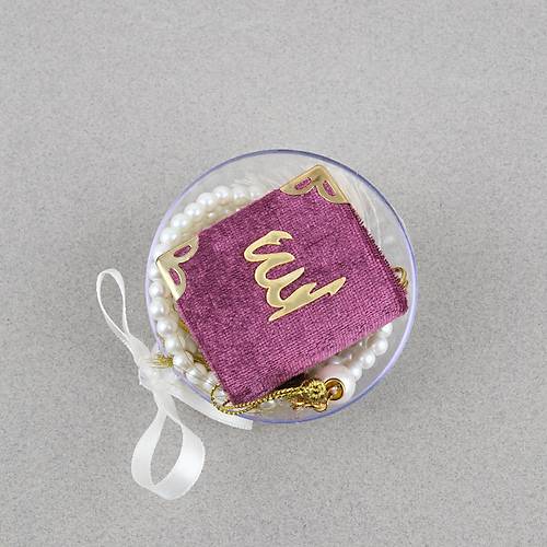 Fanus ��erisinde Mini Kuran ve Tesbih Seti