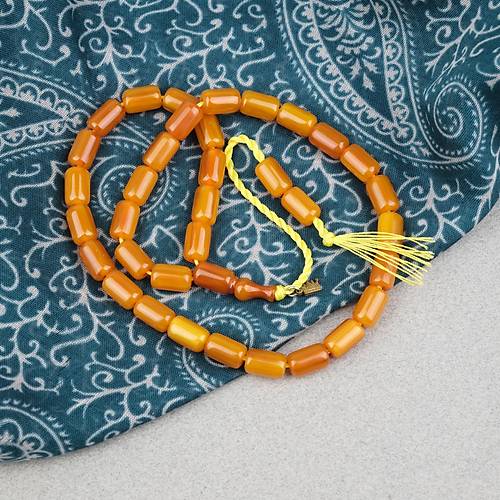 Omari S�kma Kehribar Yumu�ak Kesme Kesim Oturtma �mameli Sistemli 7x11mm Tesbih