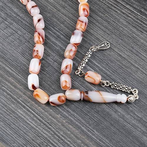 Arizona Katalin Alpaka P�sk�l Kaps�l Kesim 8x12mm Tesbih- Kahverengi