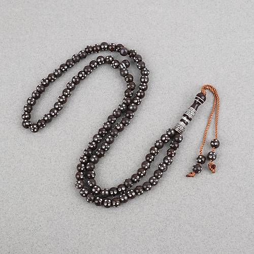 Hac Umre Hediyelik Ta�l� 99luk 7mm Tesbih - Kahverengi