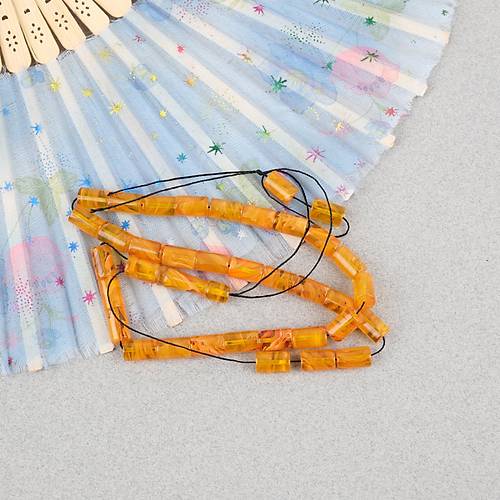 S�kma Kehribar Hareli Kesme Kesim 7x11mm Tesbih -Bal Sar�s�