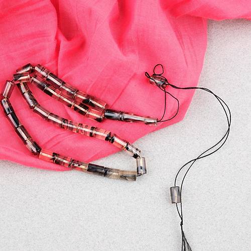 S�kma Kehribar Kesme Kesim 6x10mm Tesbih P�sk�ls�z �effaf Siyah