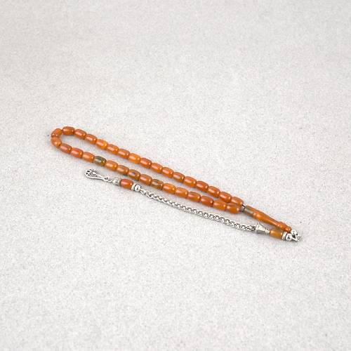 S�kma Kehribar Bilek Boy Kaps�l Kesim 5x8mm Sallama Tesbih Turuncu