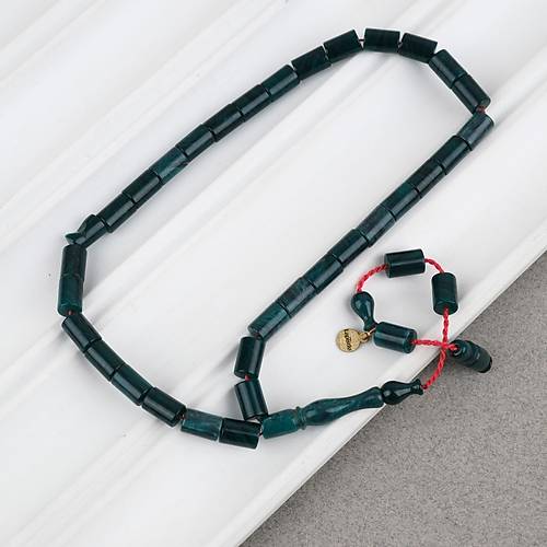 S�kma Kehribar Bilek Boy Kesme Kesim 5x9mm Tesbih -Rolex Ye�il