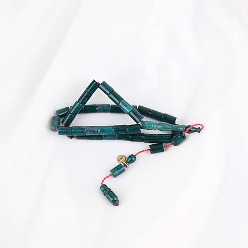 S�kma Kehribar Bilek Boy Kesme Kesim 5x9mm Tesbih -Rolex Ye�il