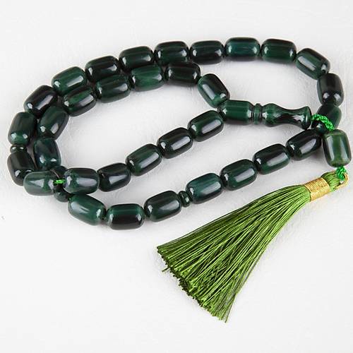 Kaps�l Kesim Osmanl� P�sk�l S�kma Kehribar 10.5x15.5mm Tesbih