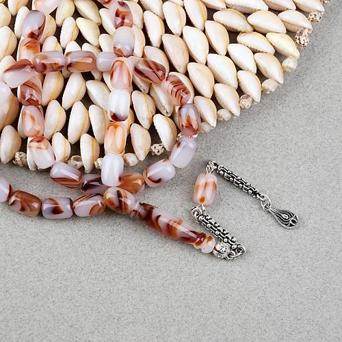 Arizona Katalin Alpaka P�sk�l Kaps�l Kesim 8x12mm Tesbih- Kahverengi