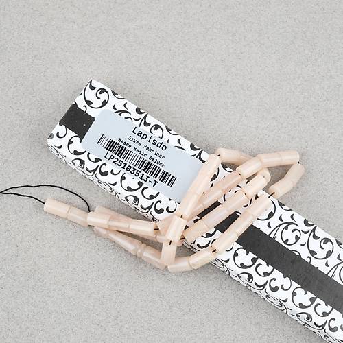 S�kma Kehribar Kesme Kesim 6x10mm Tesbih P�sk�ls�z Krem