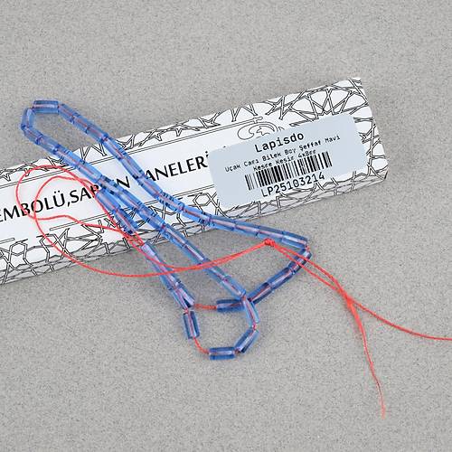 U�ak Cam� Kesme Kesim 4x8mm Tesbih -�effaf Mavi