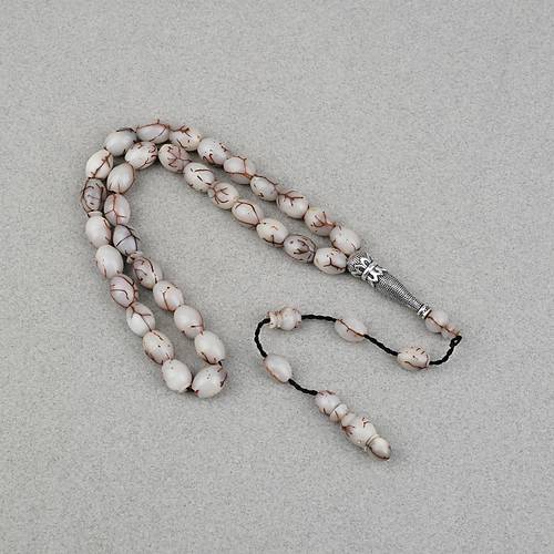 K�br�s Hurma �ekirde�i 925Ayar G�m�� �mame Beyzi Kesim 9x12mm Tesbih
