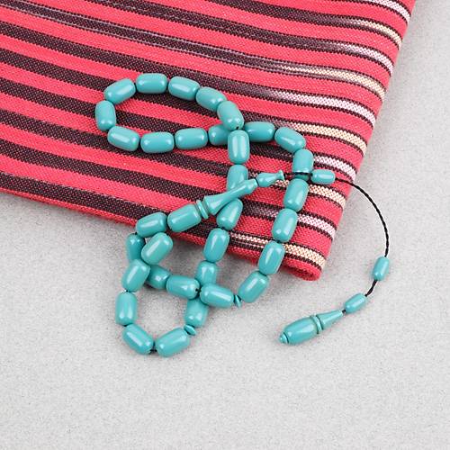 Katalin Eski Bowling Topu Obje Kaps�l Kesim 7x11mm Tebih - Turkuaz