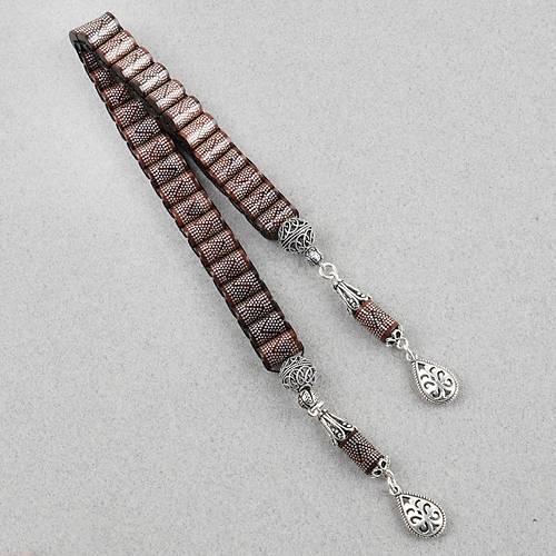 Kuka 925Ayar G�m�� �ak�m ve G�m�� P�sk�l 29lu  Zaza Kesme Kesim 6.5x11mm Tesbih