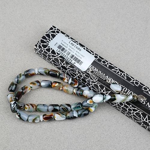 Arizona Katalin Alpaka P�sk�l Kaps�l Kesim 8x12mm Tesbih- Ye�il Beyaz