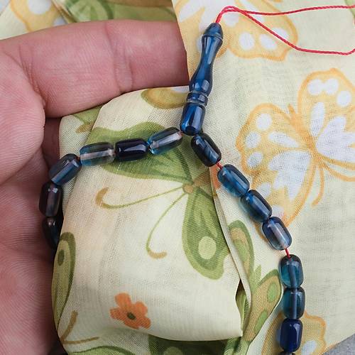 S�kma Kehribar Kaps�l Kesim Bilek Boy 5x8mm Tesbih P�sk�ls�z Mavi