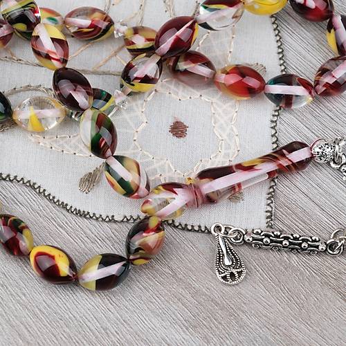 Arizona Katalin Alpaka P�sk�l Beyzi Kesim 8x12mm Tesbih- Sedefli