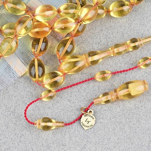 Ate� Kehribar Eski Oyun Zar Obje Patinli Beyzi Kesim 7x10.5mm Tesbih