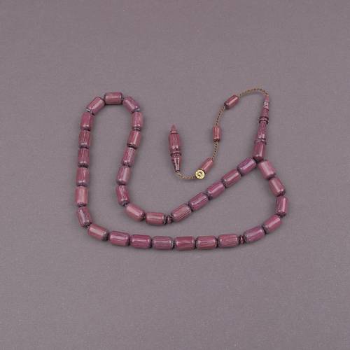 Mor G�l A�ac� Kaps�l Kesim 7x12mm Tesbih Mehmet Erbabacan �mzal�