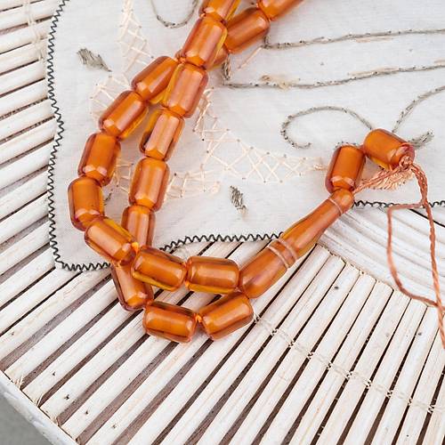 Ate� Kehribar Kaps�l Kesim 7x10.5mm- �effaf Kahverengi P�sk�ls�z