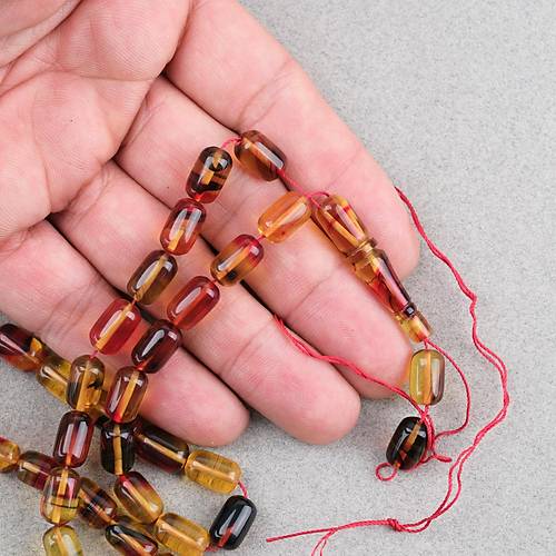 S�kma Kehribar Kaps�l Kesim 7x11mm Tesbih P�sk�ls�z